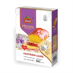 پودر کیک زعفرانی نیمه آماده مسما - 500 گرم بسته مقوایی