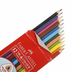 مداد رنگی 12 رنگ جعبه مقوایی 3 گوش فابرکاستل
