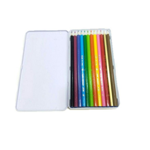 مداد رنگی 12 رنگ جعبه فلزی پارس مداد ایرانی