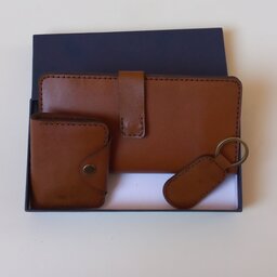 کیف پول و جاکارتی وجا کلیدی چرم دست دوز قابل سفارش در رنگ دلخواه