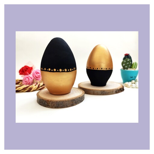 تخم مرغ سفالی نقطه کوبی شده دو رنگ مخصوص عید نوروز و هفت سین با ارسال رایگان 