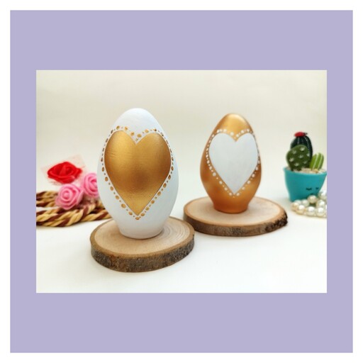 تخم مرغ سفالی قلبی و نقطه کوبی در رنگبندی های جذاب مخصوص عید نوروز و هفت سین با ارسال رایگان 
