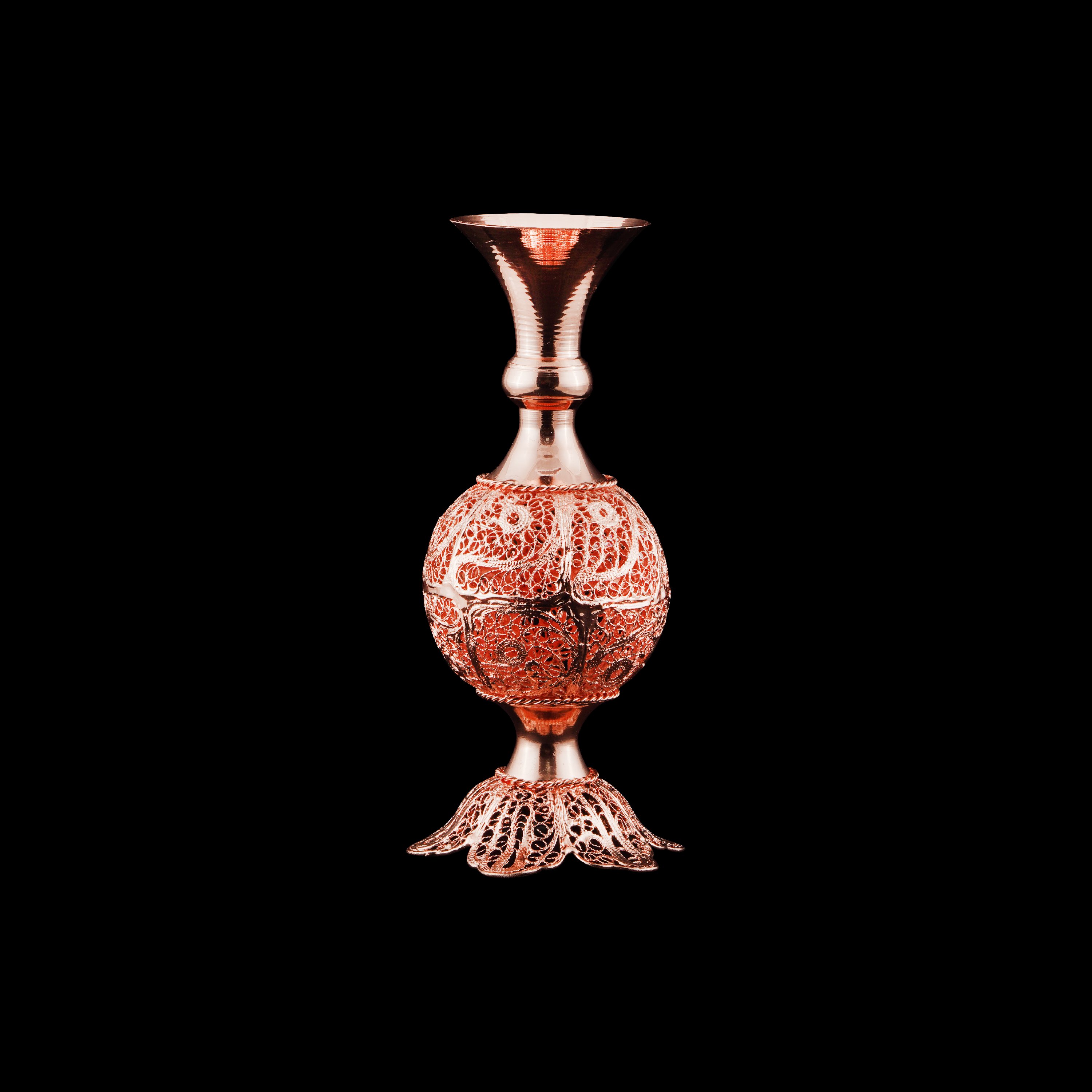 گلدان توپی تپل  ملیله کاری سایز 1