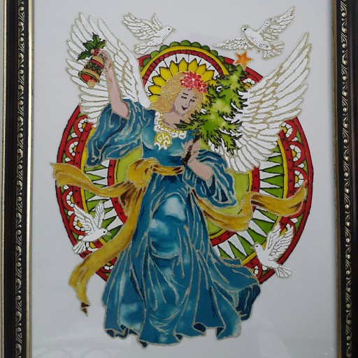 تابلوی ویترای دستساز طرح فرشته مقدس