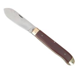 چاقو زنجان تاشو چوپانی سایز چهار (بزرگ) فولادی با دسته چوب کائوچی و باربند برنجی