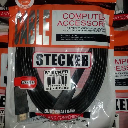 کابل HDMI (کابل hdmi) (کابل اچ دی ام ای) مارک STECKER فلت 3 متر کیفیت عالی