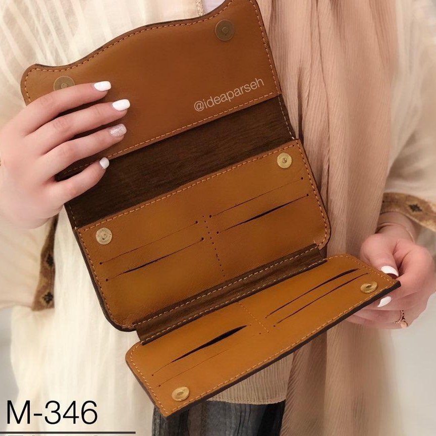 کیف چرم پول و موبایل سه لت