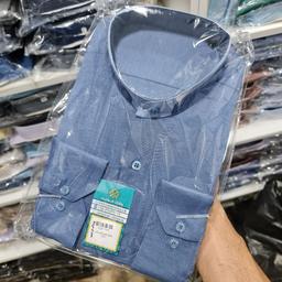 پیراهن مردانه یقه دیپلمات با پارچه نخی (سایز بزرگ)