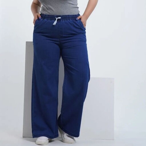 شلوار جین سایز بزرگ جنس جین کاغذی سایز 46 تا 50  قد 105 سانت
