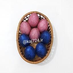پک 15عددی تخم مرغ رنگی آبی کالباسی اکلیلی تزیینی دکوری  مناسب هفت سین  کد o22