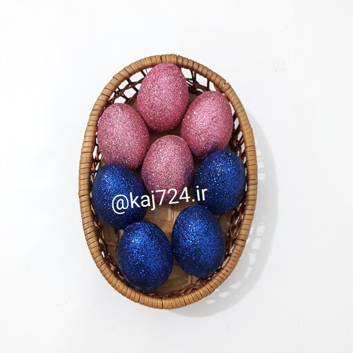 پک 15عددی تخم مرغ رنگی آبی کالباسی اکلیلی تزیینی دکوری  مناسب هفت سین  کد o22