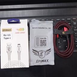 کابل شارژ (گارانتی دار ) سی Epimax EC-11 ، پاراگرایدری (سیم بکسلی) ، قرمز ، فست شارژ ، محکم و گارانتی یکساله