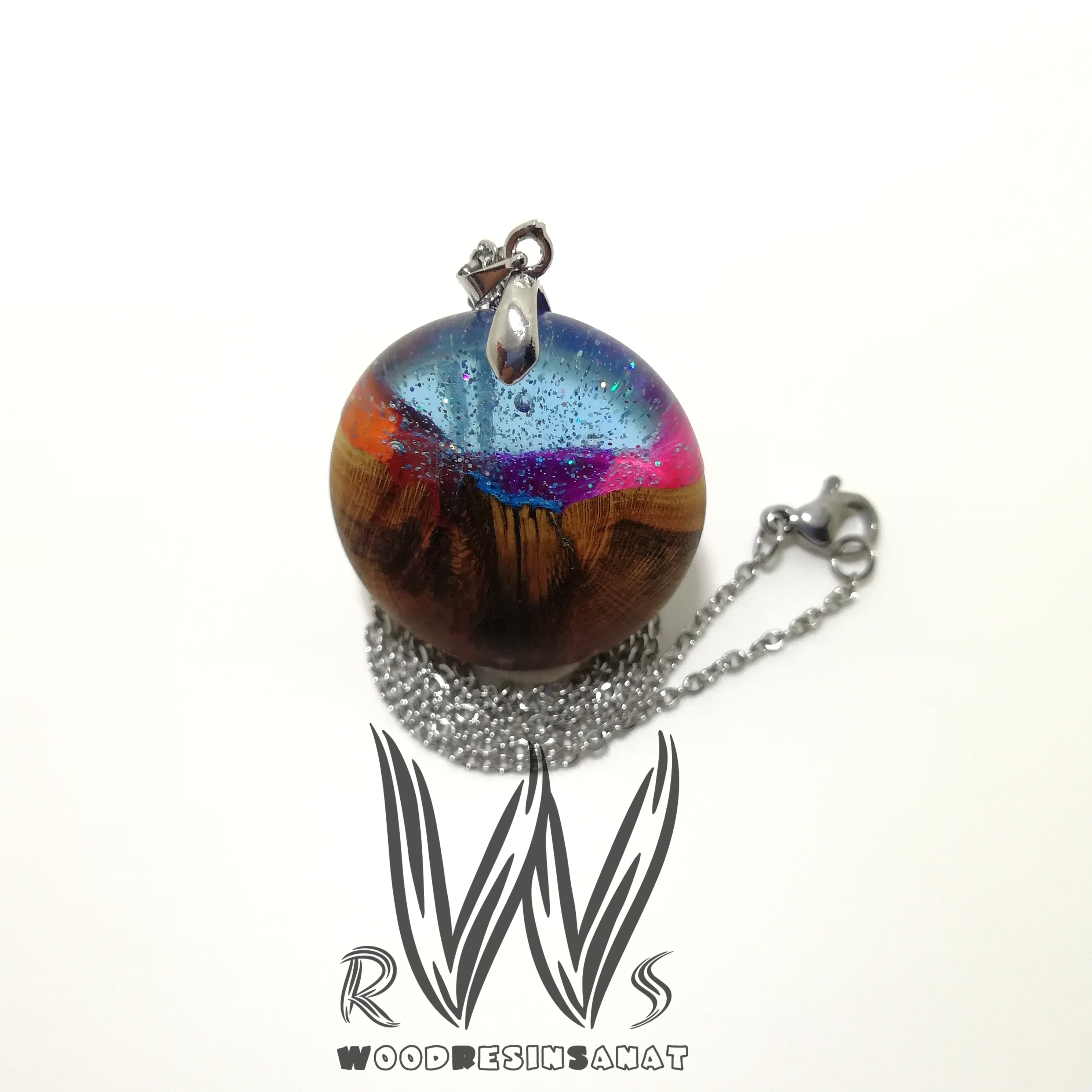 گردنبند چوب و رزین کد 313