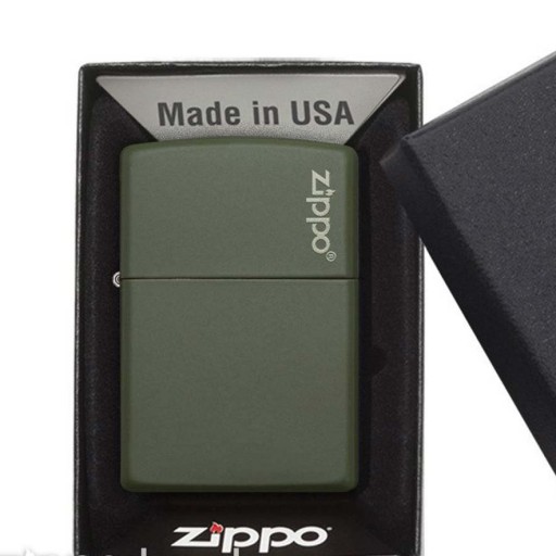 فندک زیپو اصل سبز مات | Zippo made in USA | دارای شناسنامه و جعبه