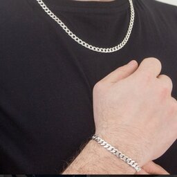 گردنبند و دستبند مردانه استیل مدل کارتیر 