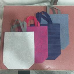 کیسه خرید و ساک دستی پارچه ای بندی 50 عددی سایز 27 در 27 در  طرح ها و رنگهای متنوع