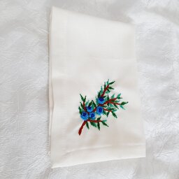 دستمال گلدوزی شده رستورانی قابل سفارش  در دو نوع پارچه نخی و شانتون