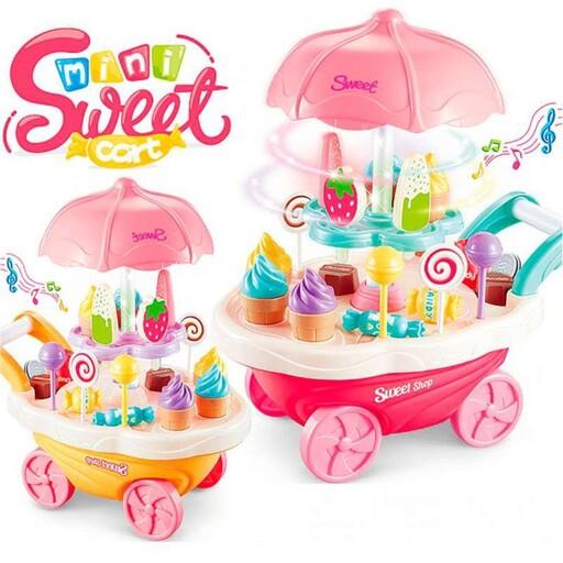 ست چرخ بستنی فروشی اسباب بازی 30 قطعه Mini Sweet Cart