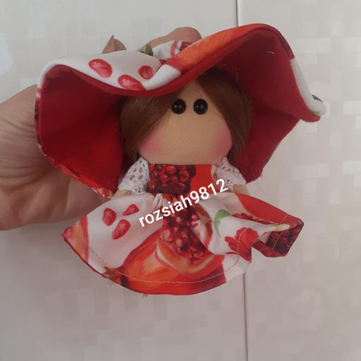 عروسک روسی یلدا قرمز و صورتی 13 سانتی هدیه مناسب برای دختر کوچولوها