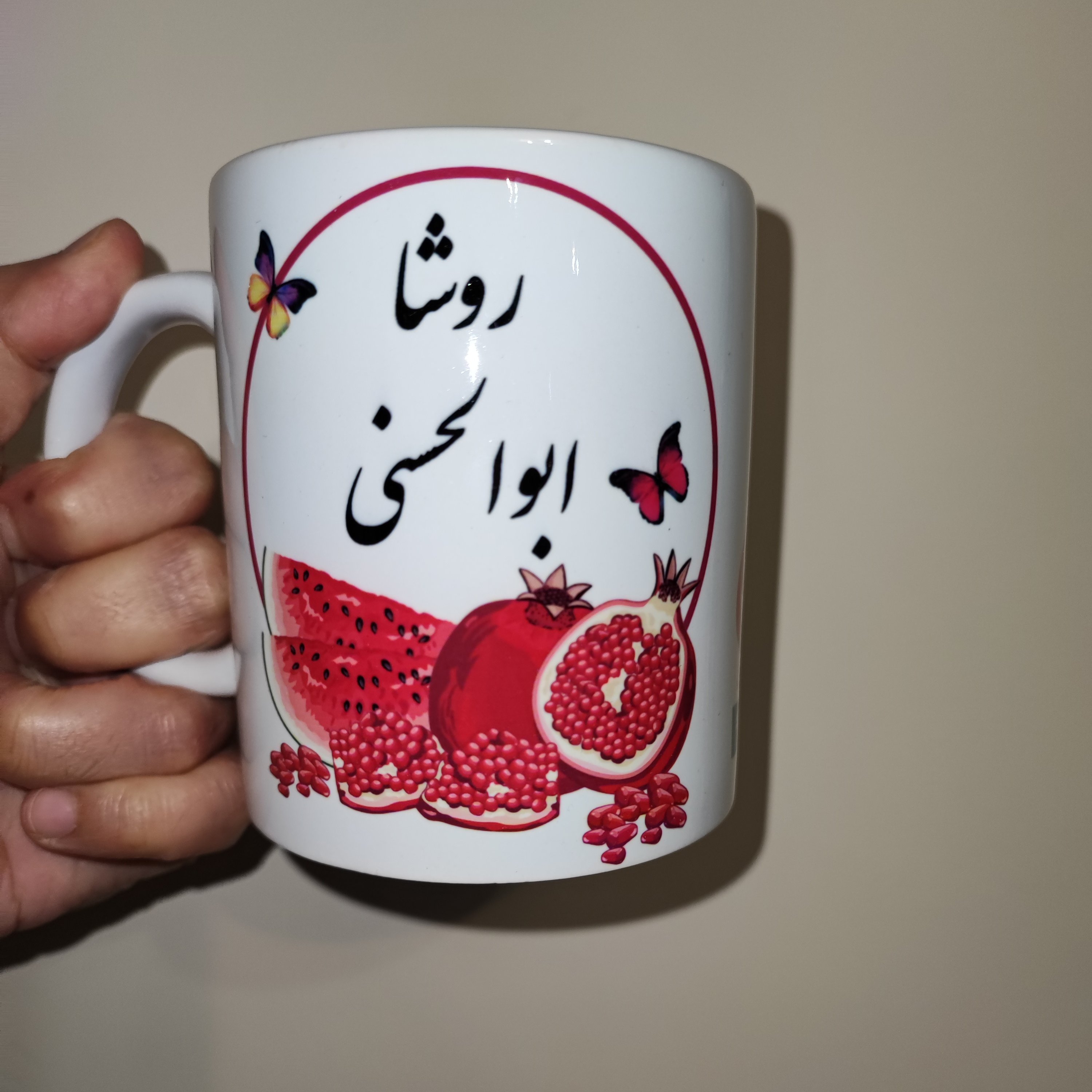 چاپ عکس و متن و طرح دلخواه شب یلدا بر روی ماگ و لیوان 