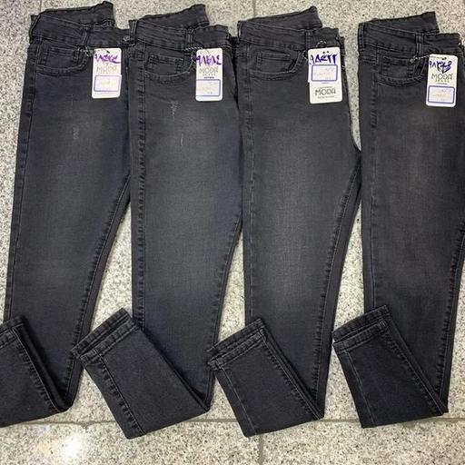 شلوار جین زغالی قد 90 سایز 38 تا 48