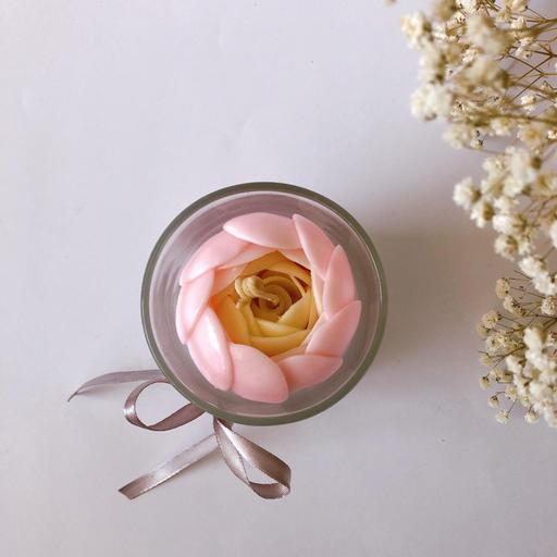 شمع لیوانی گل آلاله دیرسوز دست ساز