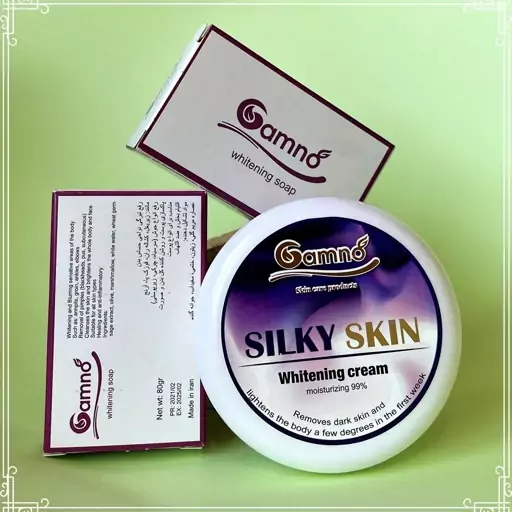 پکیج رفع تیرگی silky skin شامل کرم و صابون .. .بهترین محصول جهت رفع تیرگی بدن..