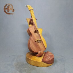 گیتار مینیاتوری چوبی. دکوری و تزئینی. کادویی و هدیه. اچ وود