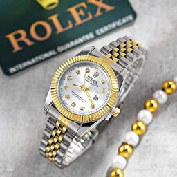 ساعت مچی زنانه رولکس ROLEX طرح دیت جاست مدل 1269 دارای جعبه و باطری اضافه