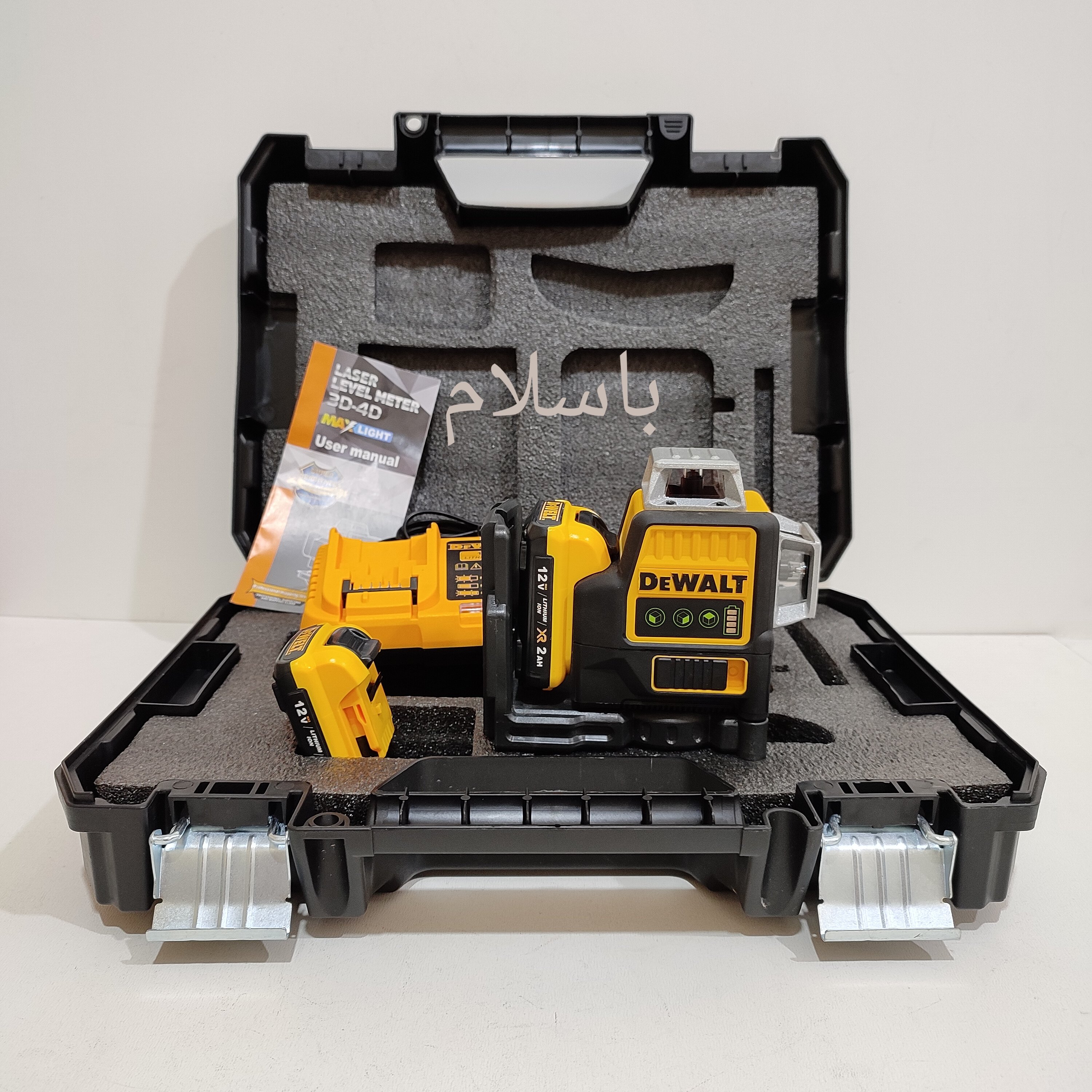 تراز لیزر ی شارژی نور سبز دیوالت جعبه بزرگ مدل Dewalt Laser level 12v