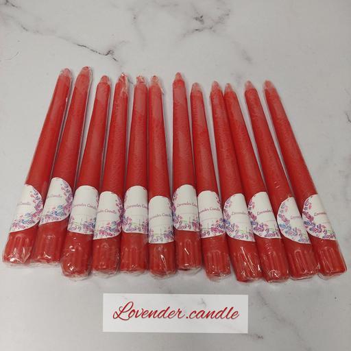 شمع قلمی قرمز بیست سانتی بسته دوازده تایی