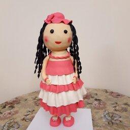 کیک عروسک روسی دختر  ایستاده فوندانتی بزرگ