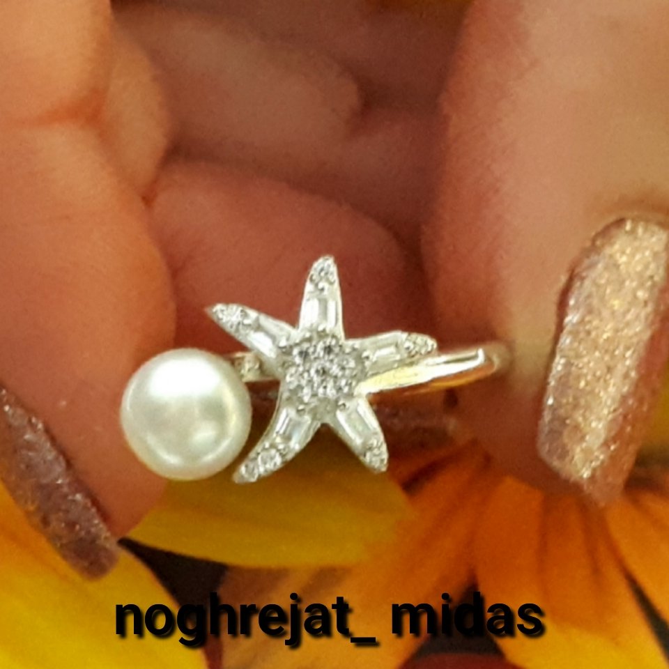 انگشترزنانه نقره مرواریدطرح ستاره