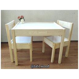 میز و  دو صندلی کودک ( سایز کوچک، مناسب برای 3 تا 7 سال)