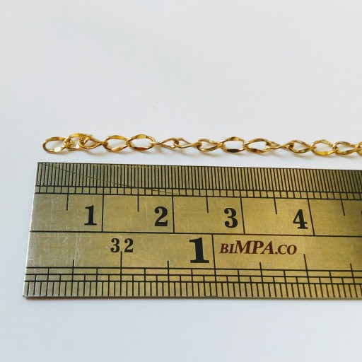 زنجیر سایز استیل طلایی (نیم متر)مناسب ساخت زیورالات