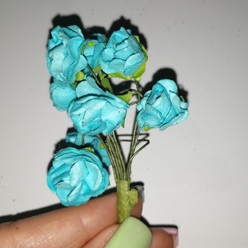 شاخه گل کوچک 8عددی تزئینی آبی