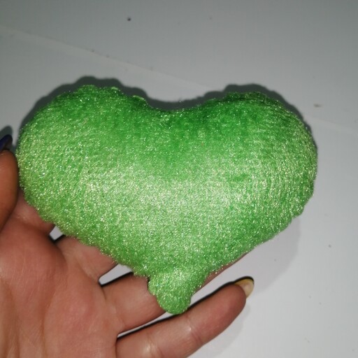بالشتک جا سوزنی سبز طرح قلب 
