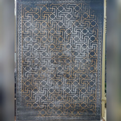 فرش فانتزی مدرن زمینه مشکی  کد1014 سایز فرش4متری با قیمت تخفیفی(ارسال باتیپاکس، پس کرایه)