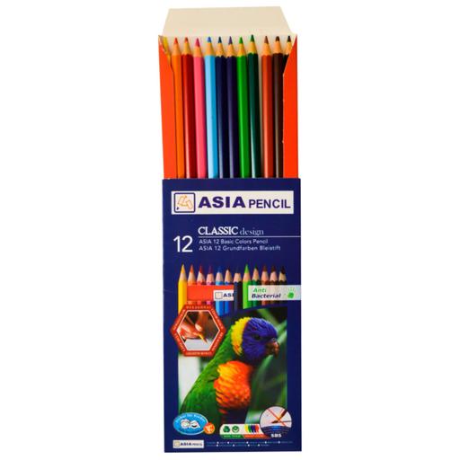 مداد رنگی 12 رنگ آسیا مدل A-12