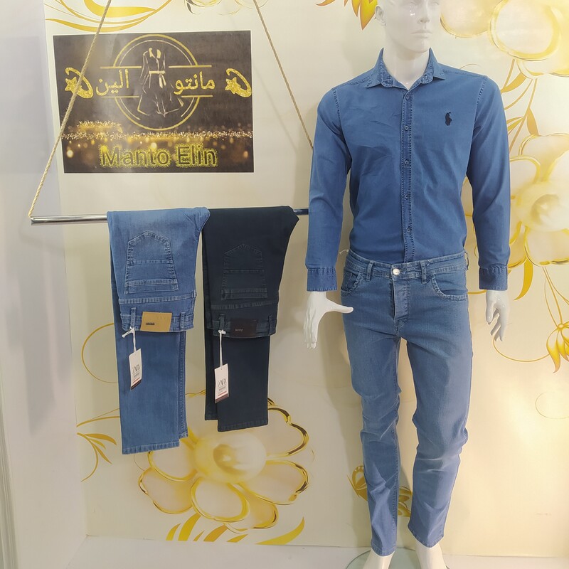 شلوار جین مردانه اسپرت راسته با رنگ های آبی روشن و تیره و سایزهای 48 تا 54 