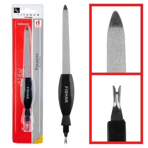 سوهان ناخن فیشار مدل 2 سر سری سولینوین FISHAR Sulinoin Pinzette Nail File