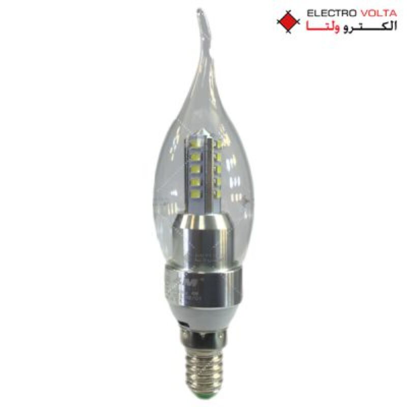 لامپ شمعی لوستری 4 وات نقره ای برند 4M