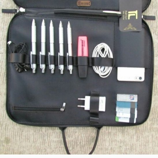 کیف لب تاب چرم طبیعی در جه یک گاوی و دست دوزتیاراچرم مشهد