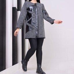 کت پشمی زنانه، فوتر  پشمی و چرم، رنگبندی جذاب، فری سایز تا 44، کیفیت عالی، قد 85