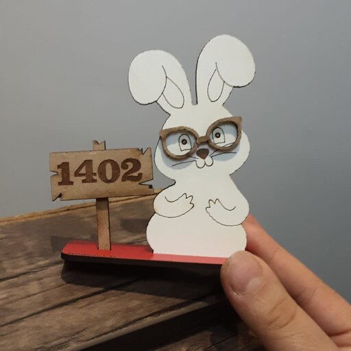 استند خرگوش چوبی عینکی ویژه مدارس