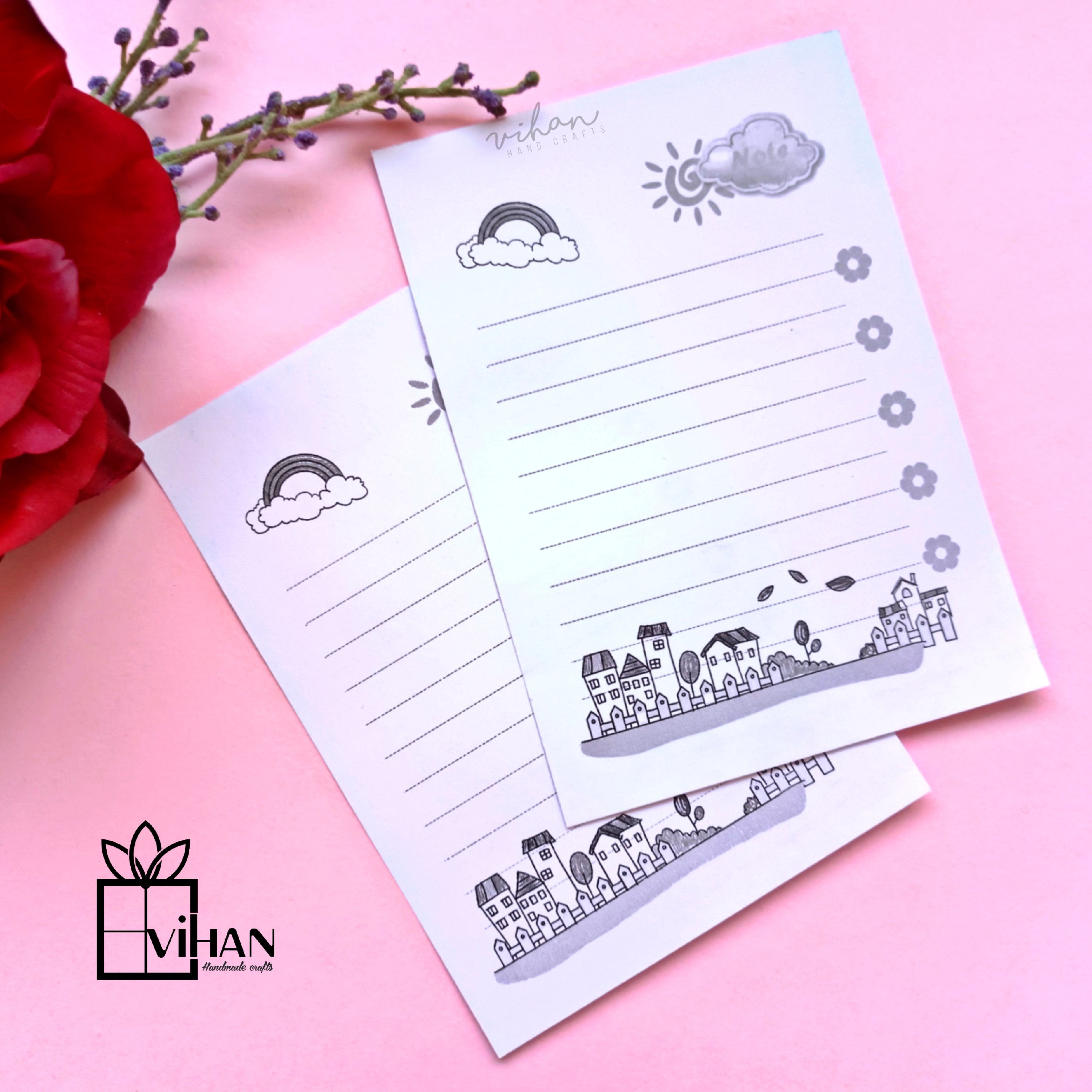 کاغذ یادداشت سایزپشت سفید، 60برگ طرح فانتزی سایز A6(کد3) 