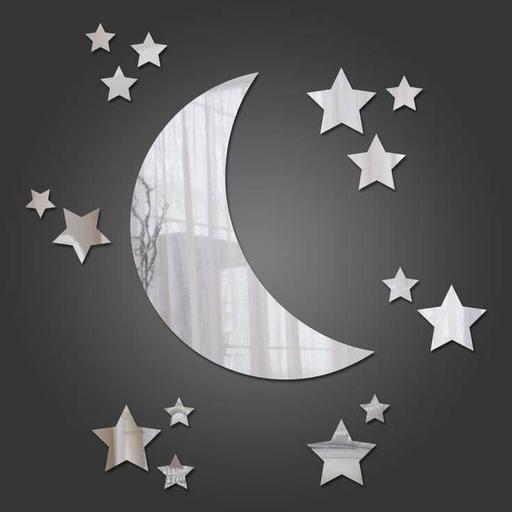 پک ماه و ستاره دیواری نما آینه ای