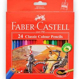 مداد  رنگی 24 رنگ  جعبه مقوایی faber castell  مدل کلاسیک