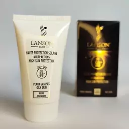 کرم ضد آفتاب لانسون بی رنگ spf 50 با کیفیت ( مخصوص پوست چرب ضدلک و ضدچروک ) 