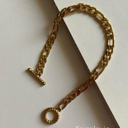 دستبند زنجیر کارتیر استیل مشابه طلا و رنگ ثابت 